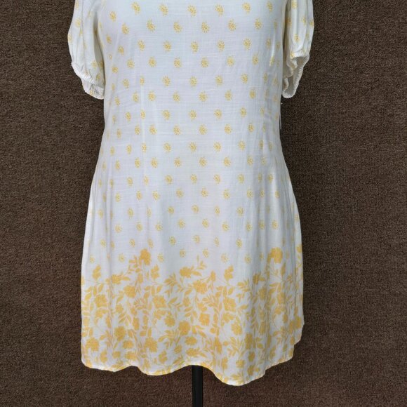 Lauren Conrad Short Puff Sleeve Square neck Mini Dress Ivory Sz XXL NWT - Picture 2 of 5